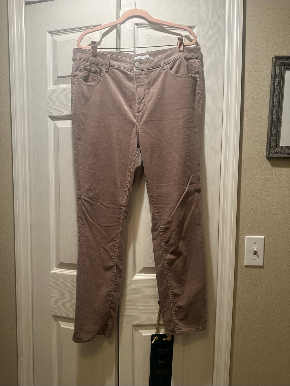 LOFT Straight-Leg Corduroy Pants in Taupe